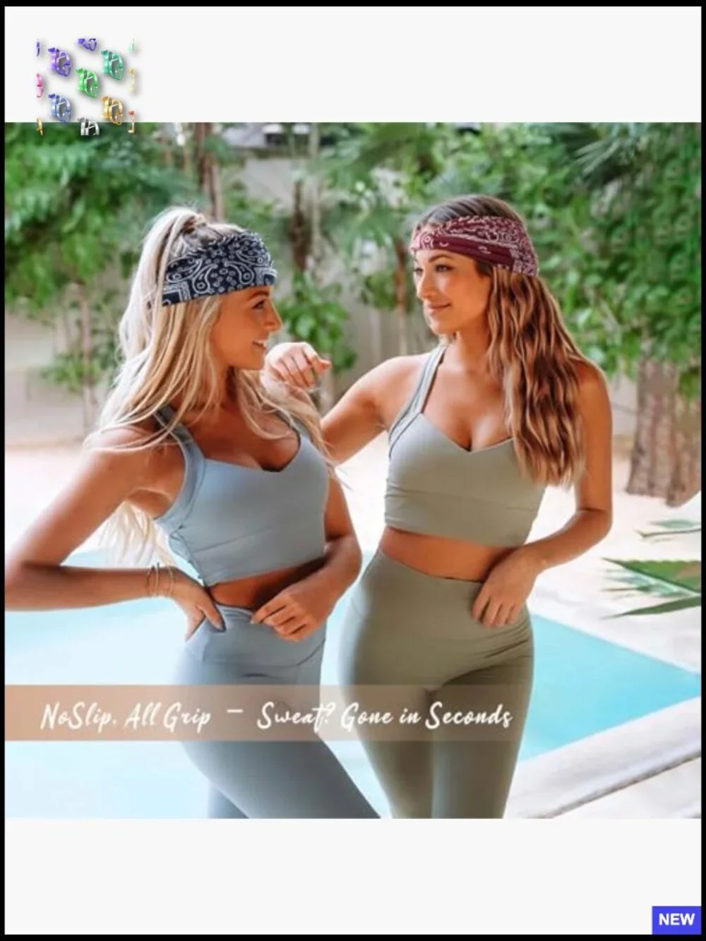 Wide Knotted Headbands Pack of 6 Non-Slip Yoga Workout Boho Turban Style